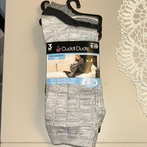 Cuddl Duds Women’s Gray & Black Socks - 3 Pack
